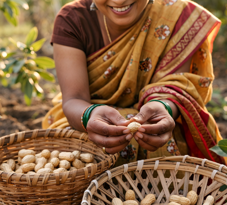 farmer cleaning the peanuts